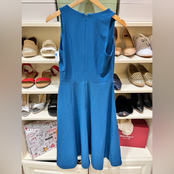 DRESS THE POPULATION Dress Catalina Sleeveless Crepe Peacock Blue M NWT - Picture 7 of 11